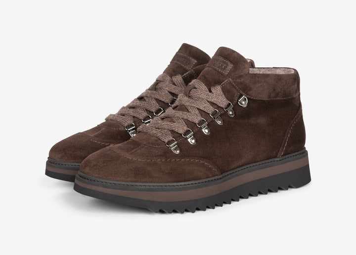 Sneaker alta in suede testa di moro