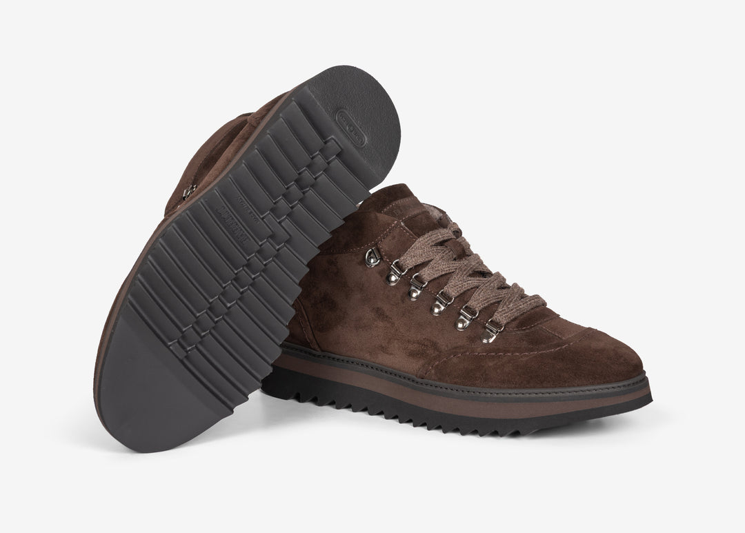 Sneaker alta in suede testa di moro