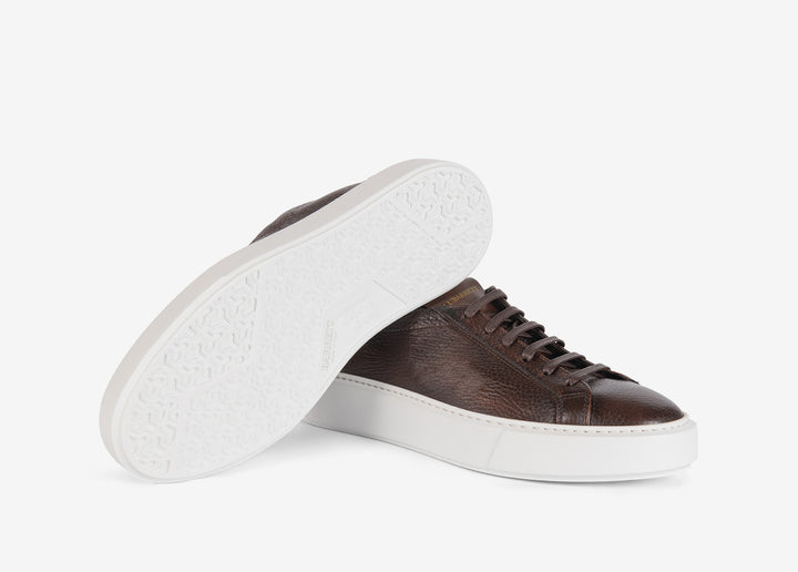 Sneaker en cuir de cerf marron