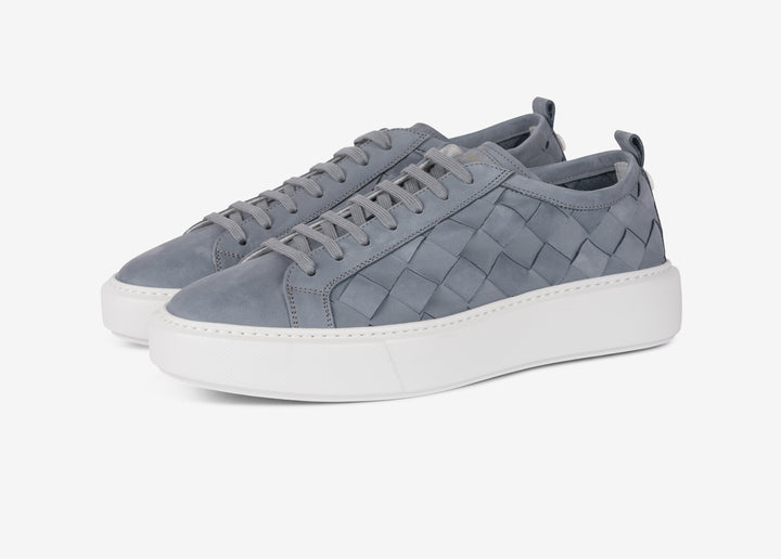 Sneaker en cuir de veau tissé