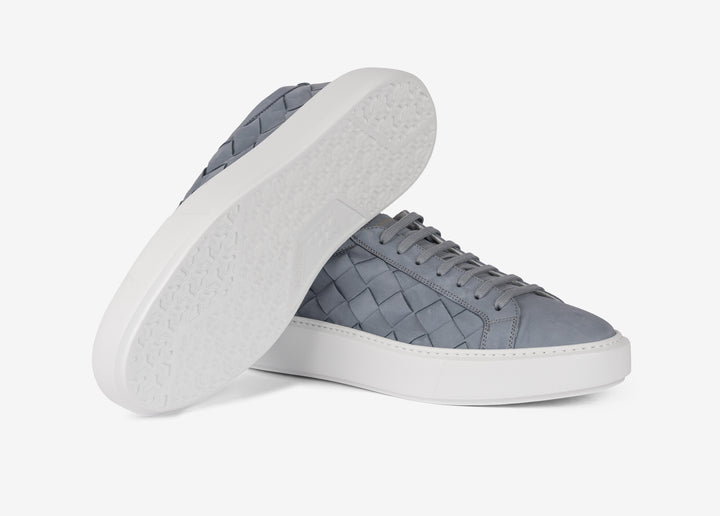 Sneaker en cuir de veau tissé