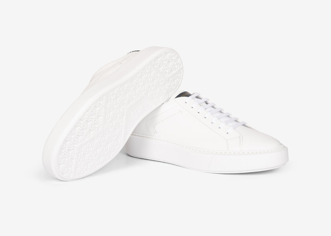 Sneaker in vitello martellato bianco