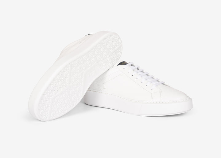 Sneaker in vitello martellato bianco
