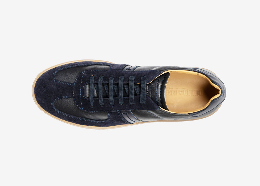 Blue suede and nappa sneakers