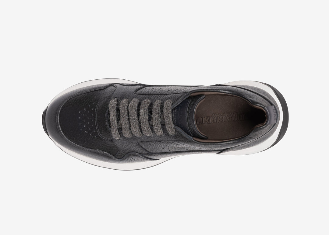 Running sneaker in vitello bottalato blu