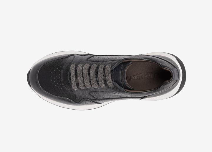 Running sneaker in vitello bottalato blu