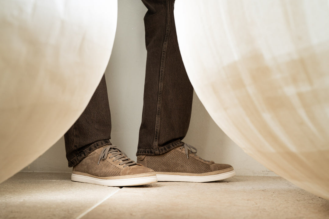 Beige suede sneakers