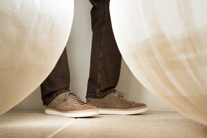 Beige suede sneakers