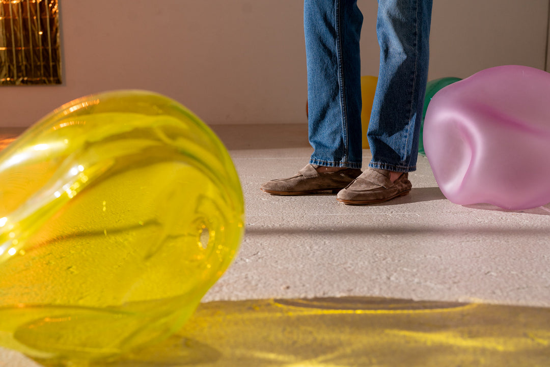 Chausson élastique en suède beige