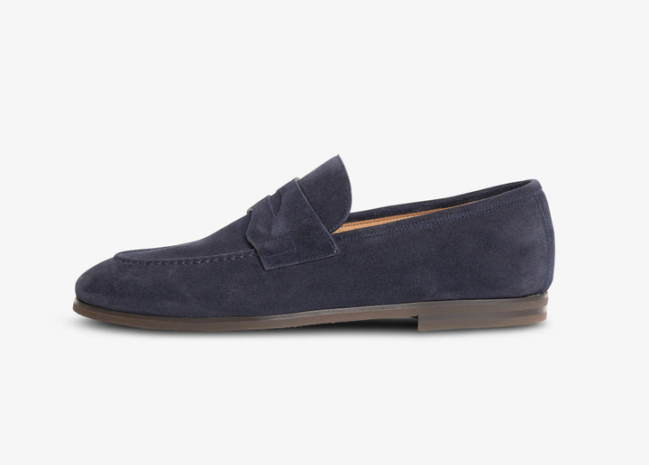 Mocassino in suede blu scuro