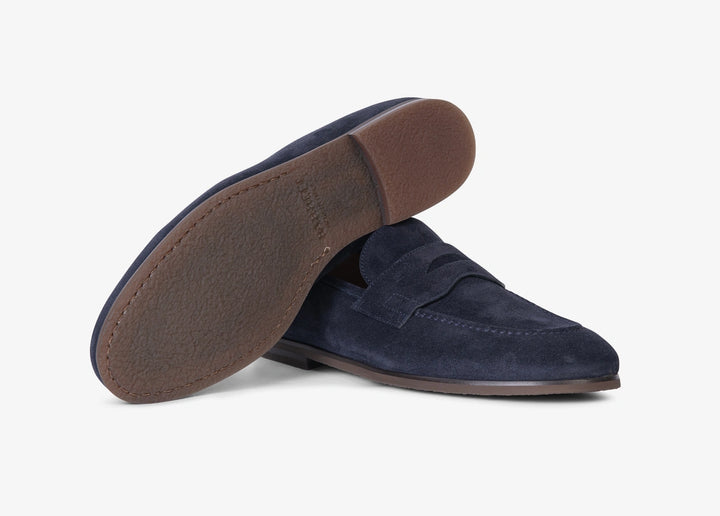 Mocassin en suède bleu