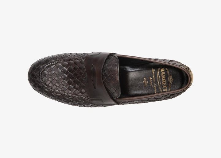 Brown woven loafer with band