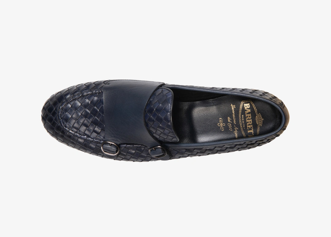 Mocassin à double boucle en cuir tressé