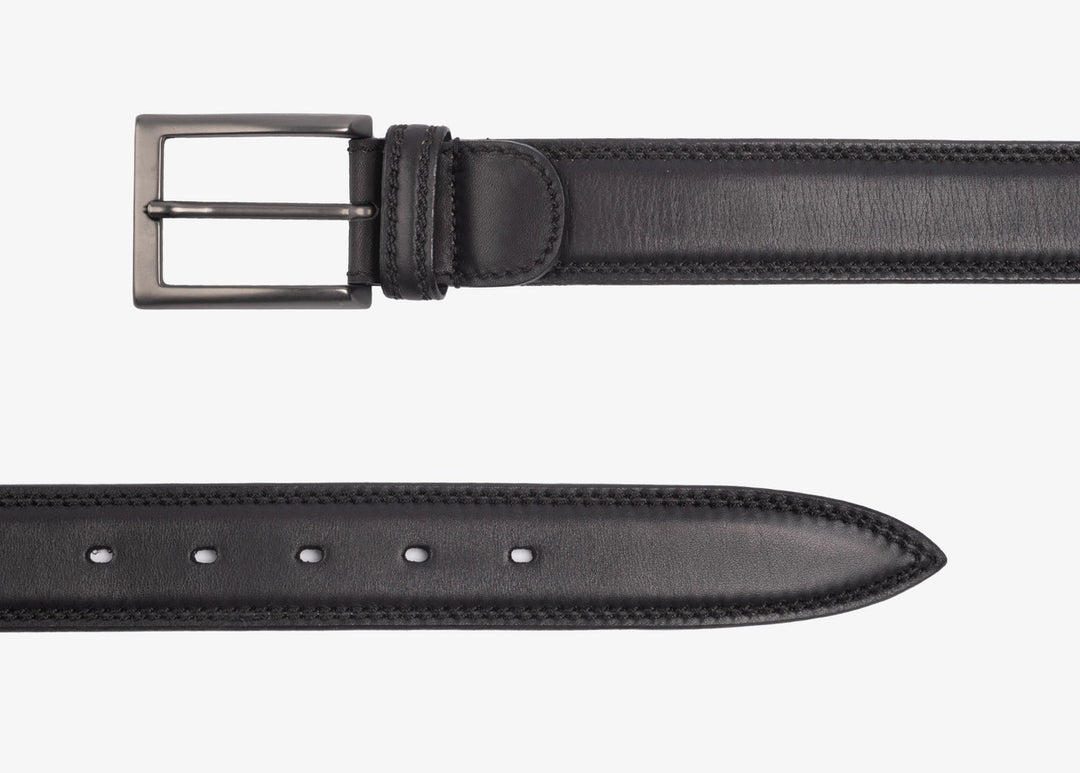 Black calfskin belt