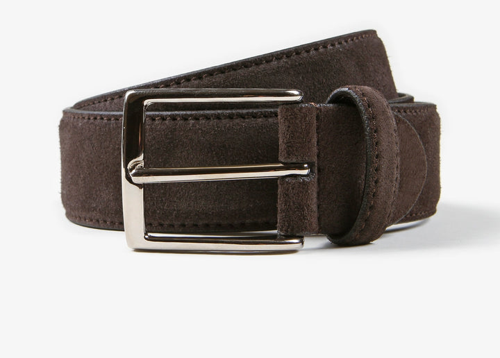 Ceinture réglable en daim marron