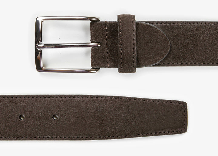 Ceinture réglable en daim marron