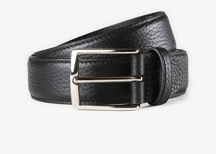 Ceinture réglable en cuir d'élan noir