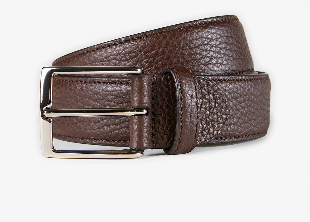 Ceinture réglable en cuir d'élan marron foncé