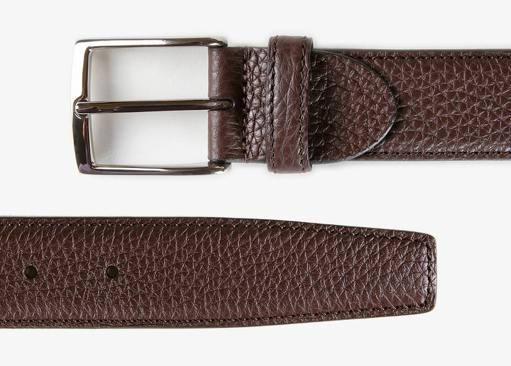 Ceinture réglable en cuir d'élan marron foncé