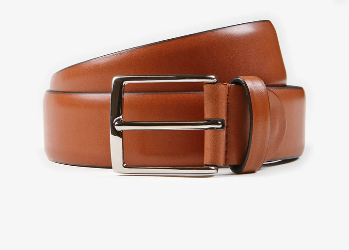 Ceinture réglable en veau cognac