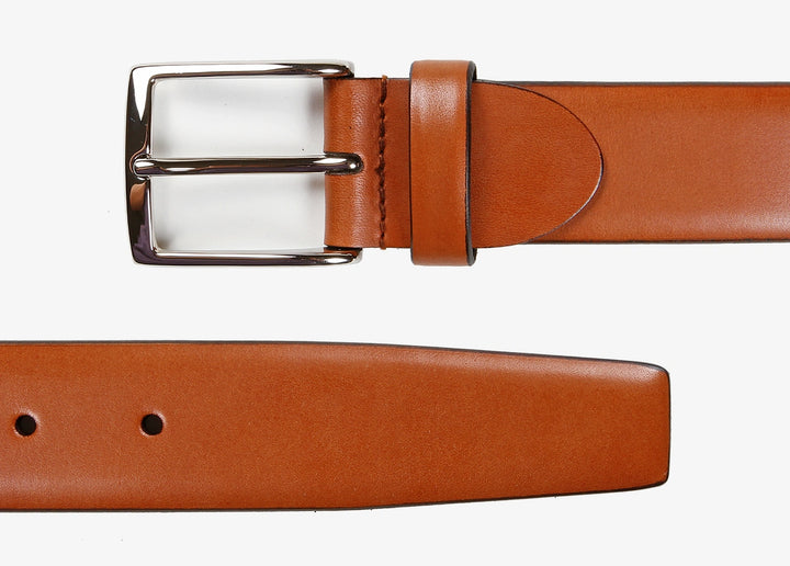 Ceinture réglable en veau cognac