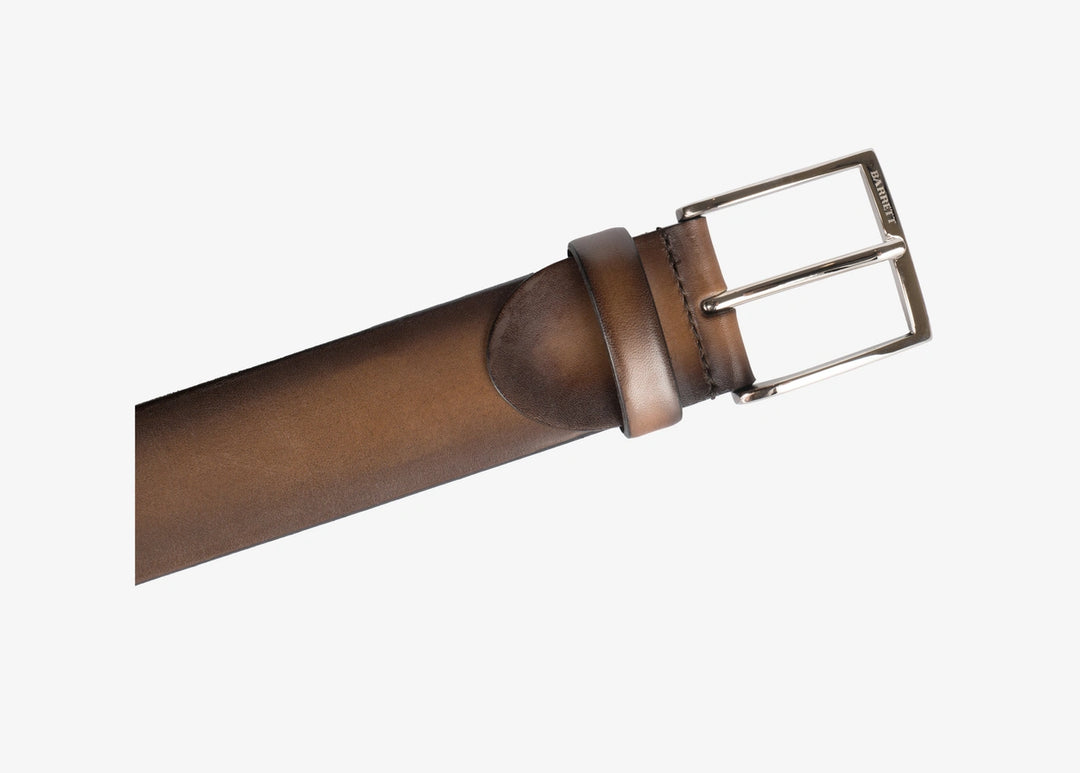 Adjustable belt in soft hand-aged calfskin