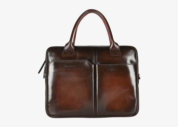 Aged leather business bag