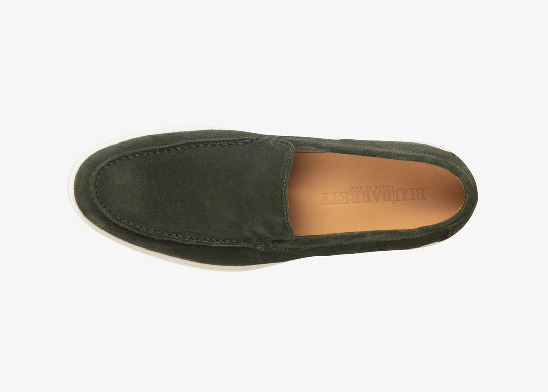 Mocassino con vaschetta in suede verde