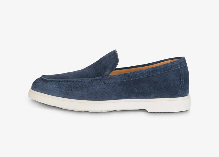 Mocassin en suede bleu