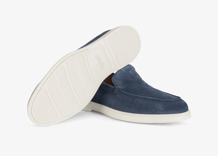 Mocassin en suede bleu