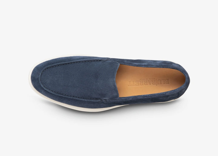 Mocassin en suede bleu