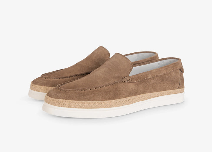 Beige moccasin in suede