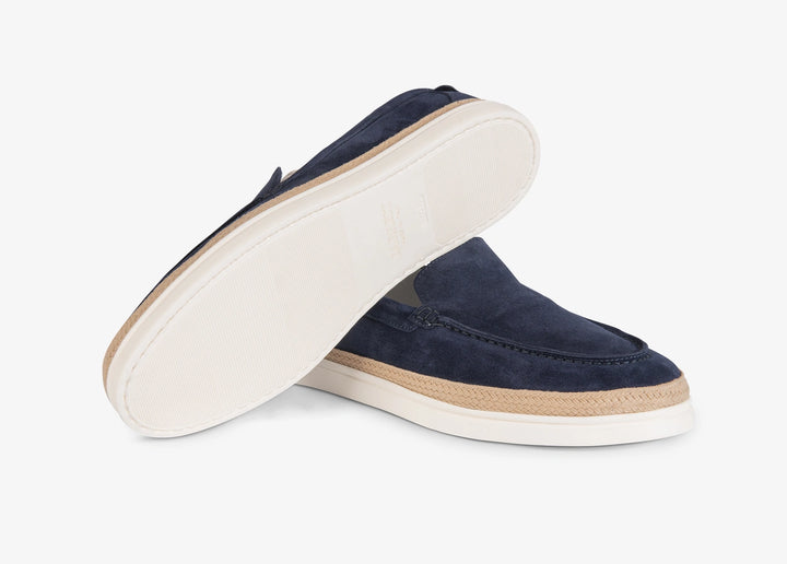 Blue moccasin in suede