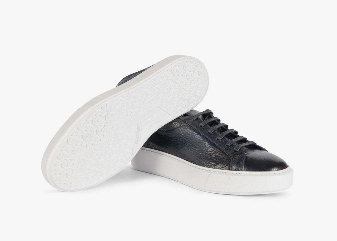 Sneaker en cuir de cerf bleu